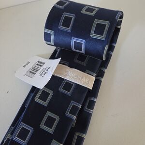 Michael Kors Blue Square Pattern Tie